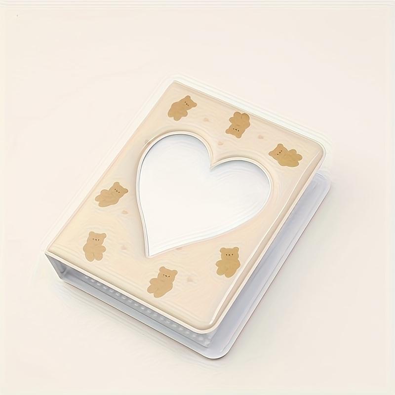 

1pc Three-Inch Love Album Photo Storage Book Heart Design, Transparent Inner Pages, Plastic Construction | Perfect for Commemorating Precious Moments абрикосовый