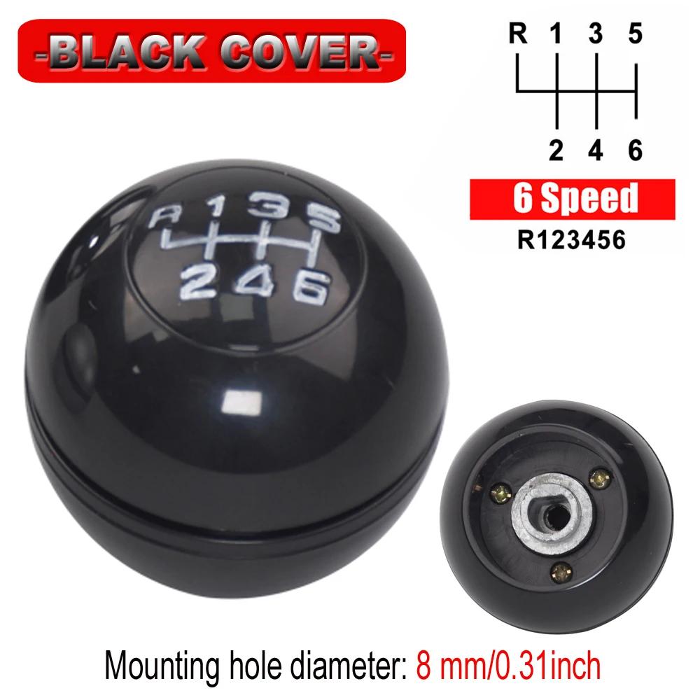 New 6 Speed Chrome Black Sliver Gear Shift Knob Lever Shifter Head 50294565 For Alfa Romeo Giulietta 2010-on 2013 2014 2015-2018