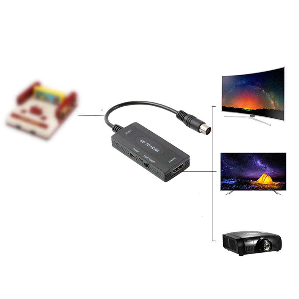 HDMI Video Adapter for Sega Video HDMI Converter Supports Resolution Saturn, Cable, Cord, 169/43 Screen, 1080P/720P