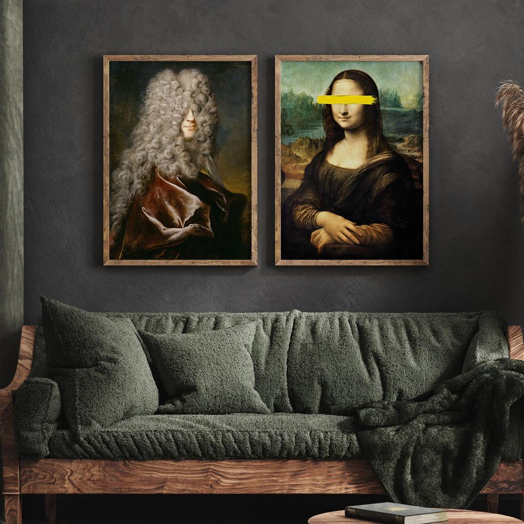 Set of Two Posters Mona Lisa Portrait