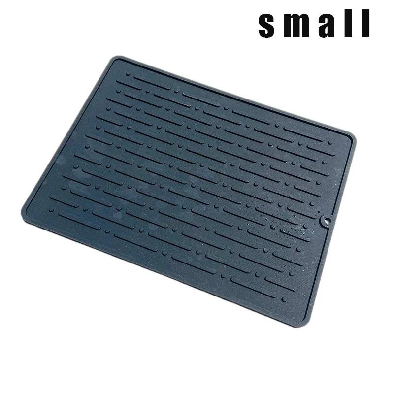 

Silicone Dish Cup Drying Mat Anti-slip Sink Countertop Drain Pad Organizer Kitchenware Storage Protective Mat Kitchen Supplies as show