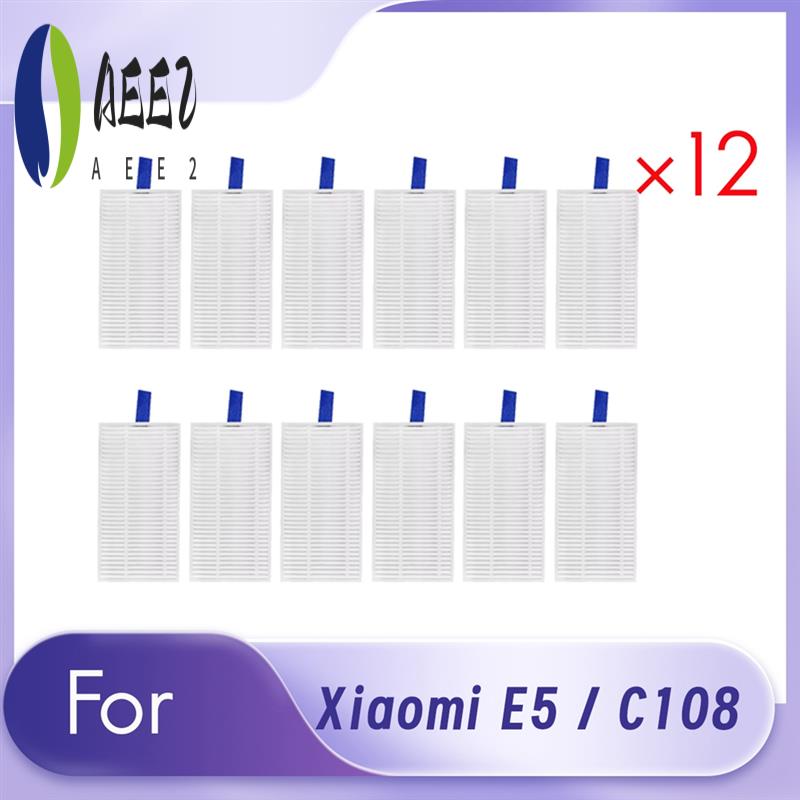 

AEE2-12 Pcs Cleaner Filter For Xiaomi E5 / C108 Sweeping Robot Accessories Filter Cleaner Parts Replacement