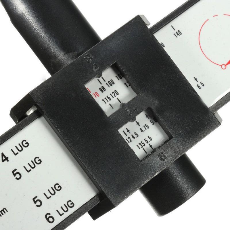 Wheel Rim Bolt Pattern Hole Distance Measuring Tool Modified Hole Distance Ruler Black PCD Caliper 8LUG Wheels