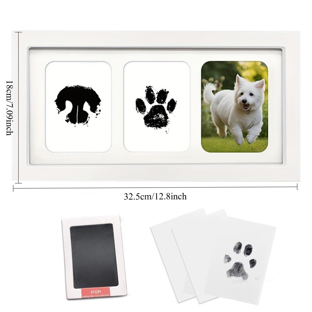 Pet Baby Growth Memorial Photo Frame Cat Dog 100 Days Full Month First Birthday Hand Footprint Keepsake Tabletop Frame