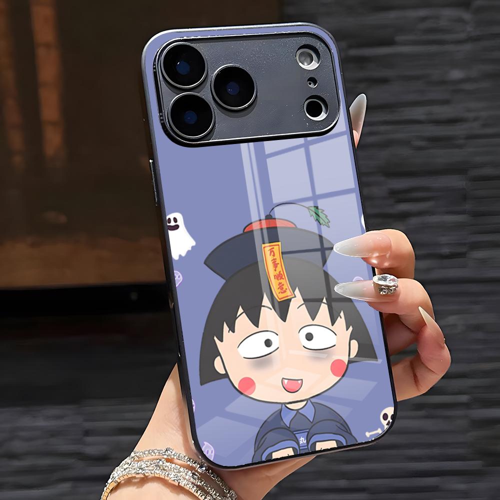 Chibi Maruko-chan Phone Case For IPhone 17 Pro Max 16 15 14 Pro Max 13 11 X Xs Xr 8 7Plus Glass Cover
