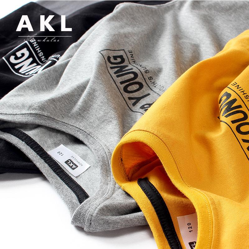 2024 Fall Korean Kids' Cotton Long-Sleeve T-Shirts for Boys - Middle & Large Sizes