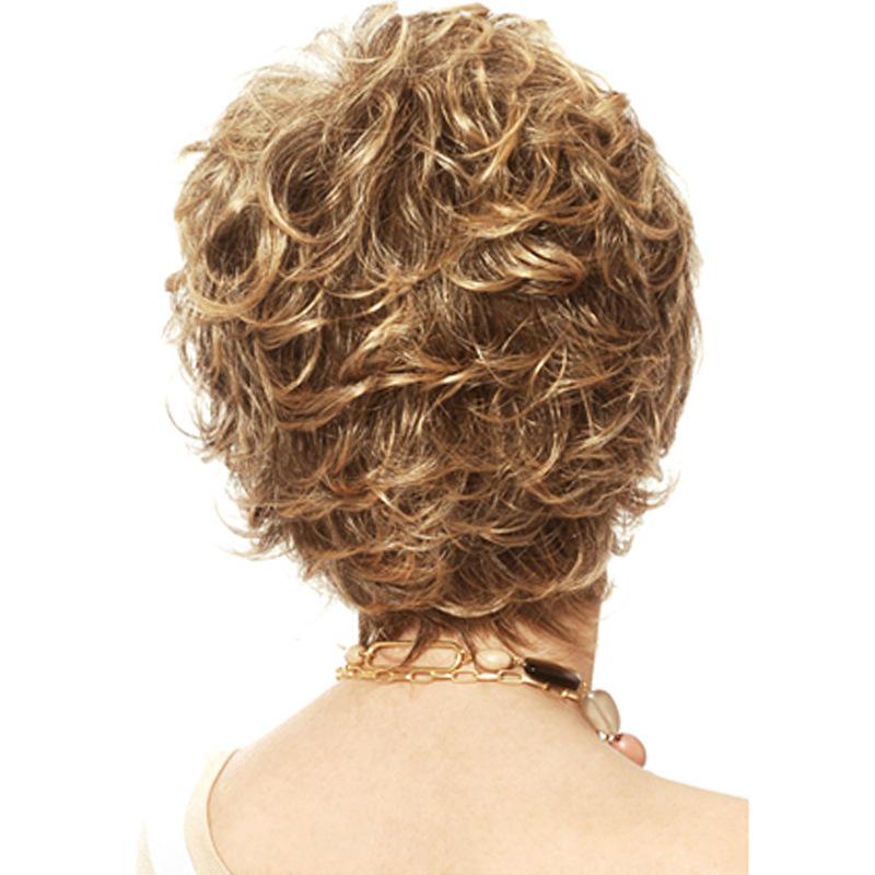 Ladies Blonde Brown Short Wigs Curly for Women Natural Wig Synthetic Hair With Bangs Heat Resistant Wig For Daily Use Cosplay