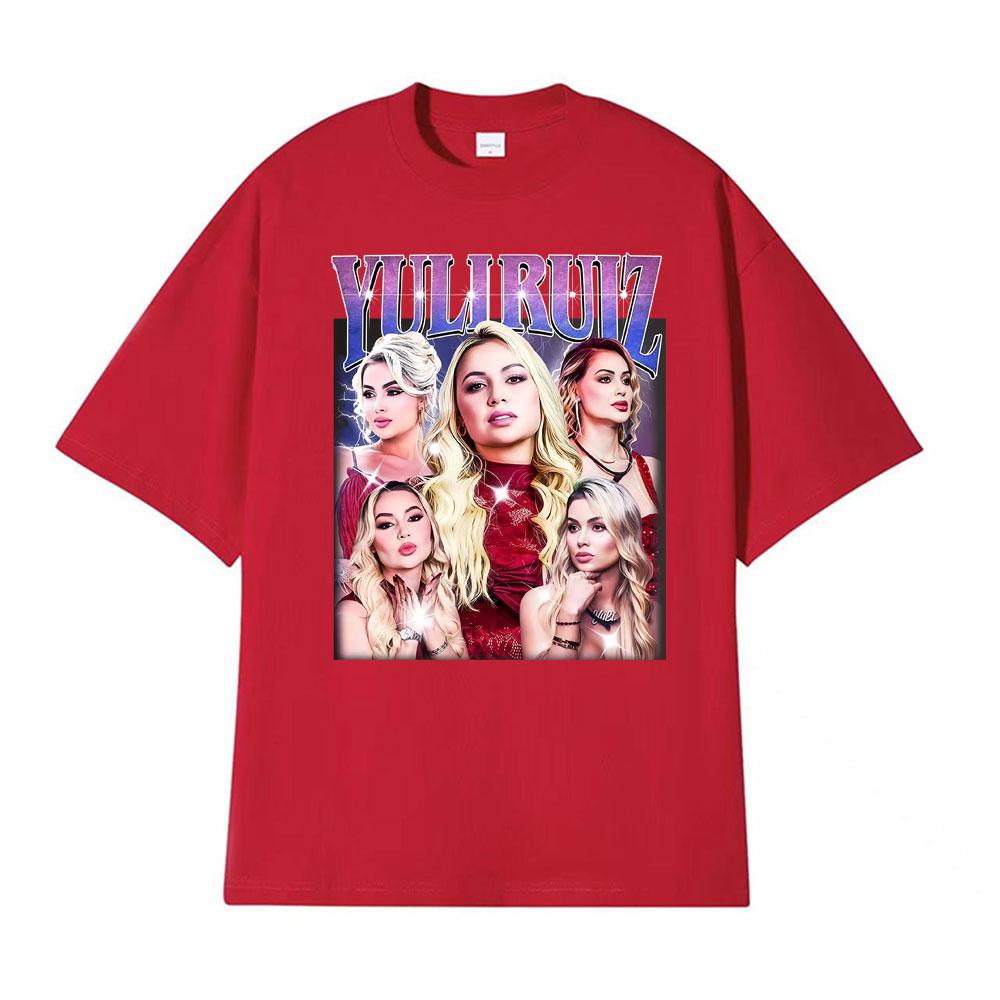 Yuli Ruiz Unisex Vintage Style Printed T Shirts Unisex Wounisex Harajuku Fashion Hot Sale T Shirt Cotton Oversized Tshirts Streetwear