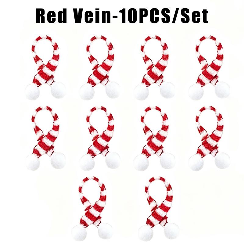 Cute Christmas Decoration DIY Mini Christmas Knitted Hat Plush Yarn Finger Cap Mini Red Christmas Santa Claus Hat Home Decor