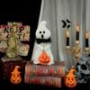 Cute Ghost Plush with Scarf - Halloween Table Decor, Spooky Desk Buddy, Gothic Home Figurine