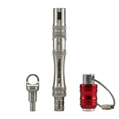 711L Pen Driver TS - Compact EDC Bit Driver with Folding L-Handle and Strap Hole Cap | Fits 4mm and 1/4" Double-Ended Bits | 7DP2E