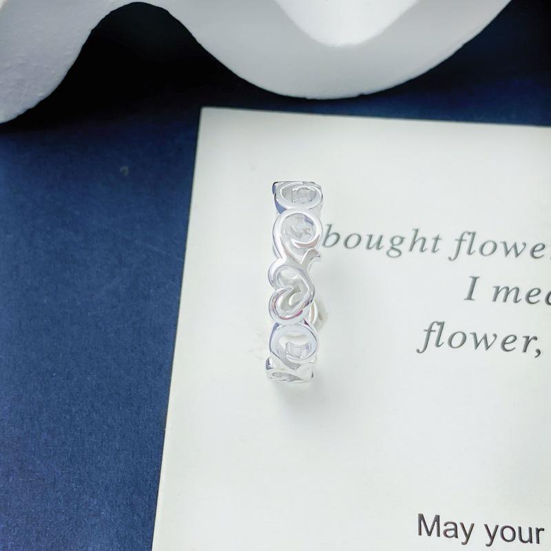 Adjustable Sterling Silver Geometric Open Chain Ring Open Adjustable