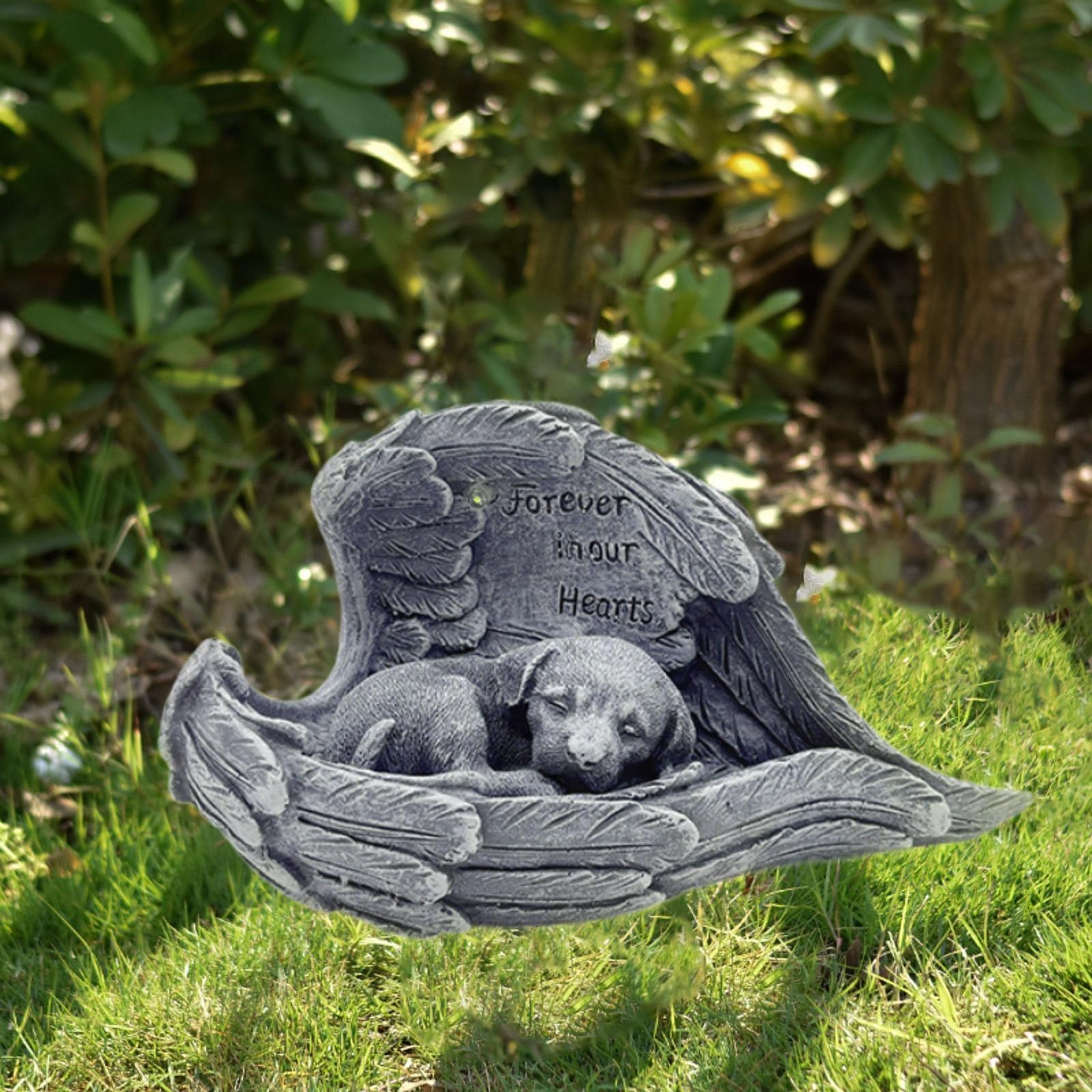 

Pet Memorial Grave Marker Winged Pet Grave Decor Sturdy Commemorates Pet Loss