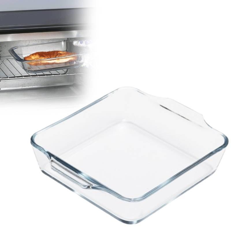 Square Roaster Glass Baking Pan Microwave Grilled Fish Plate Cooking Container