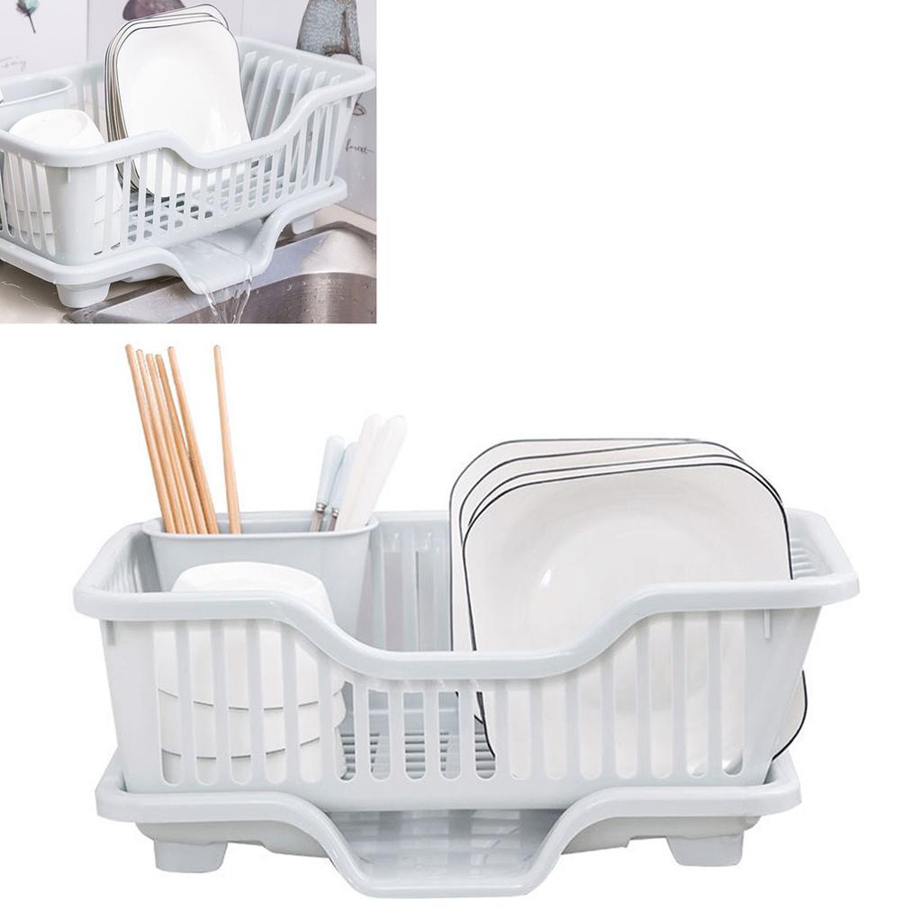 Dish Drying Rack with Drainboard Large Capacity Dish Drainer with Utensil Holder for Kitchen