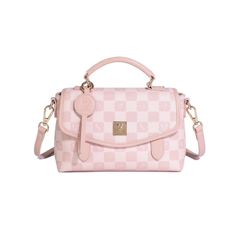 

New Disney Mickey Series PVC Shoulder Bag, Crossbody Bag, Handbag Women s Pink, White BMK-72795 23.1*8.1*15.0CM