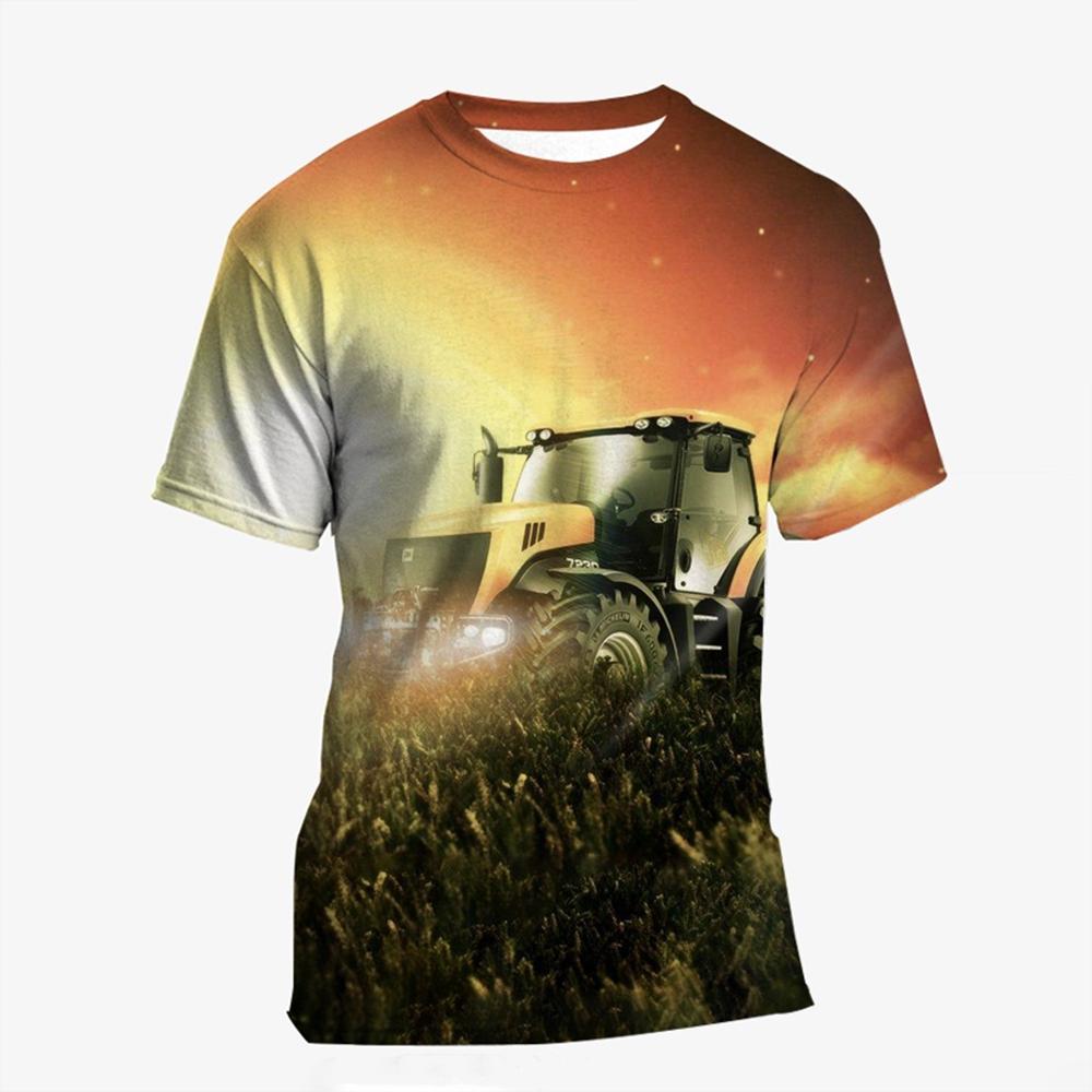 

3D-печать Новая футболка с трактором Модная детская крутая уличная хип-хоп смешная футболка для мужчин и женщин смешные летние топы с коротким рукавом 6XL