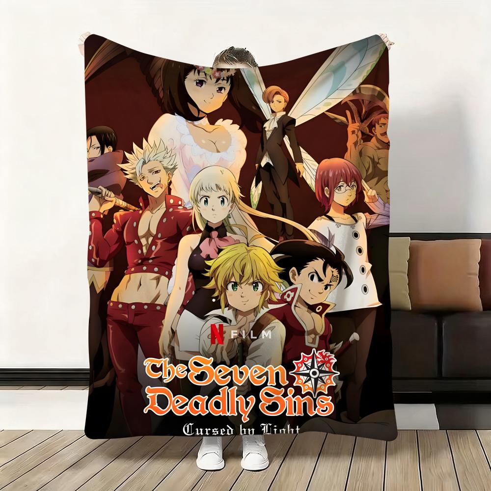 Anime S-Seven Deadly Sins Throw Flannel Fluffy Soft Blanket Warm Skin-Friendly Throw For Sofa Bed Office Nap Winter