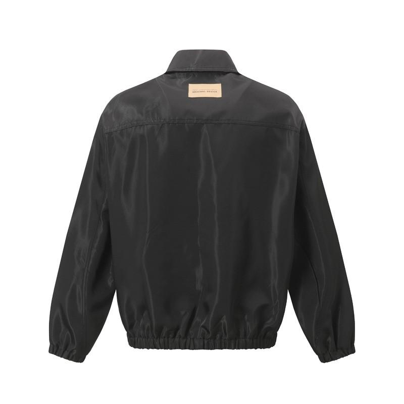 Unisex Streetwear Oversized Zip-Up Jacket With Retro Mirror Letter Print Collar Lapel Loose Fit Fall