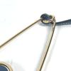 LOEWE Accessories Brooch Metal / Leather Gold/blue Unused