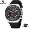 BENYAR Men's Sports Military Quartz Watch Silicone Strap Fashion Business Chronograph Waterproof Wristwatch Relogio Masculino