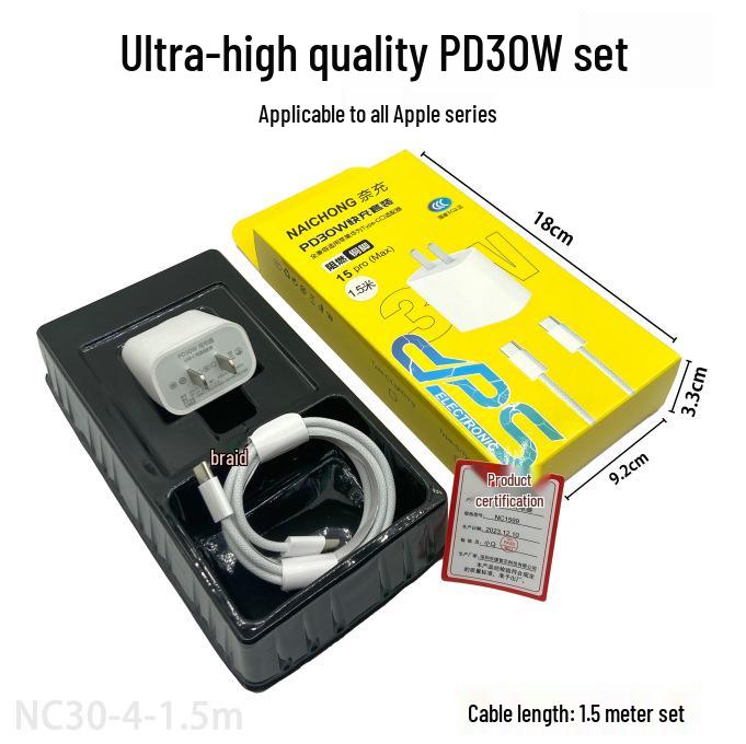 Apple-Compatible PD30W Type-C Fast Charger with 3C Certification for Mobile Phones