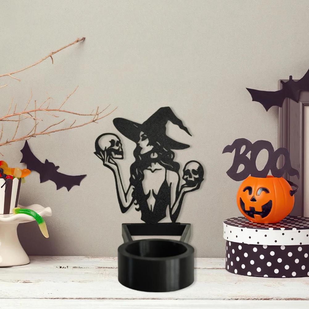 Halloween Horror Candle Holder Foldable Creative Candlestick Ornament Fun Creepy Desktop Decoration Atmosphere Arrangement Craft