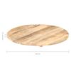 Dessus de table Bois de manguier solide Rond 15-16 mm 60 cm
