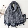 Lovely Animal Cat Pattern Tassel Viscose Shawl Scarf Lady High Quality Wrap Thin Pashmina Stole Bufandas Muslim Hijab 180*90Cm