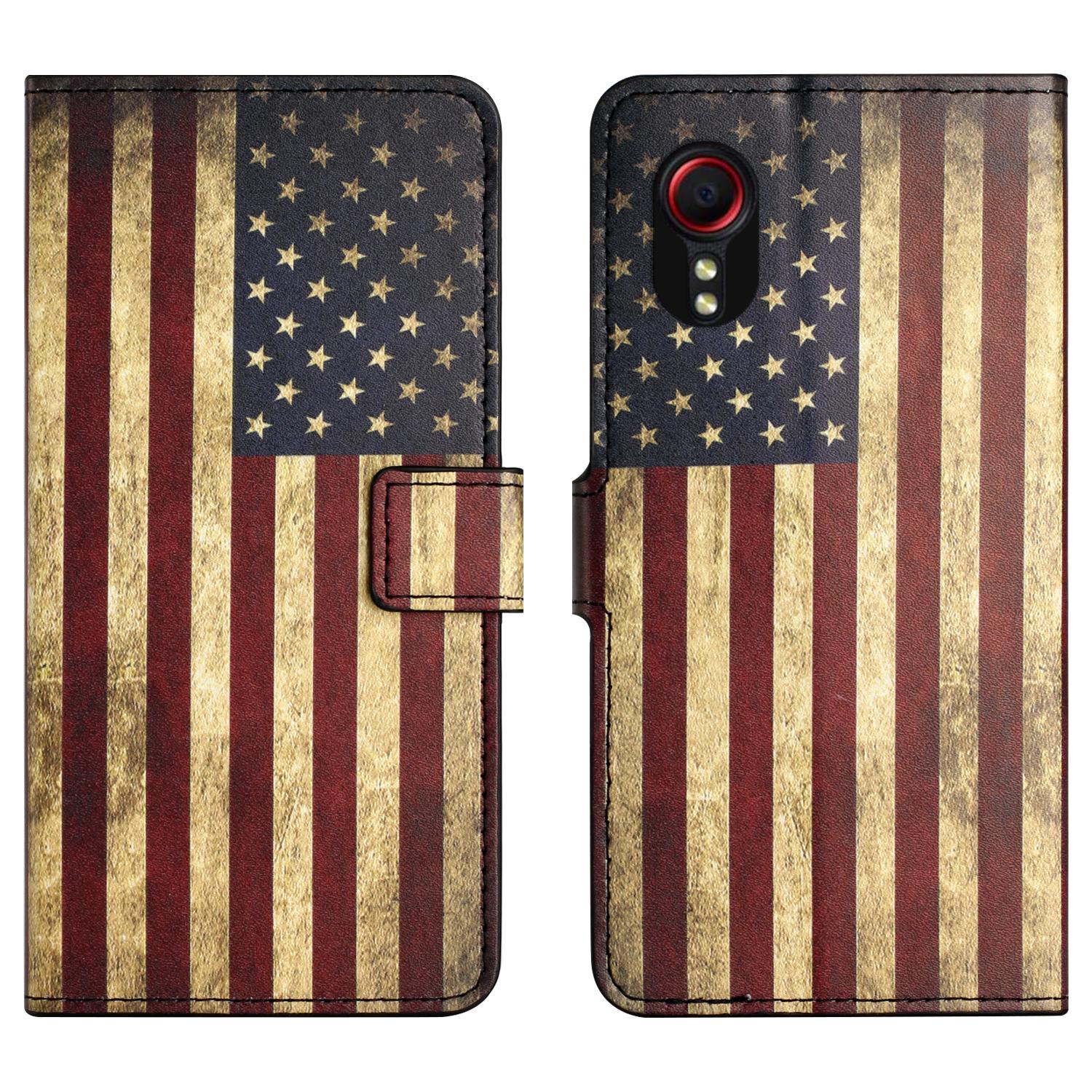 

For Samsung Galaxy Xcover7 Case Leather Printed Pattern Phone Protective Cover J