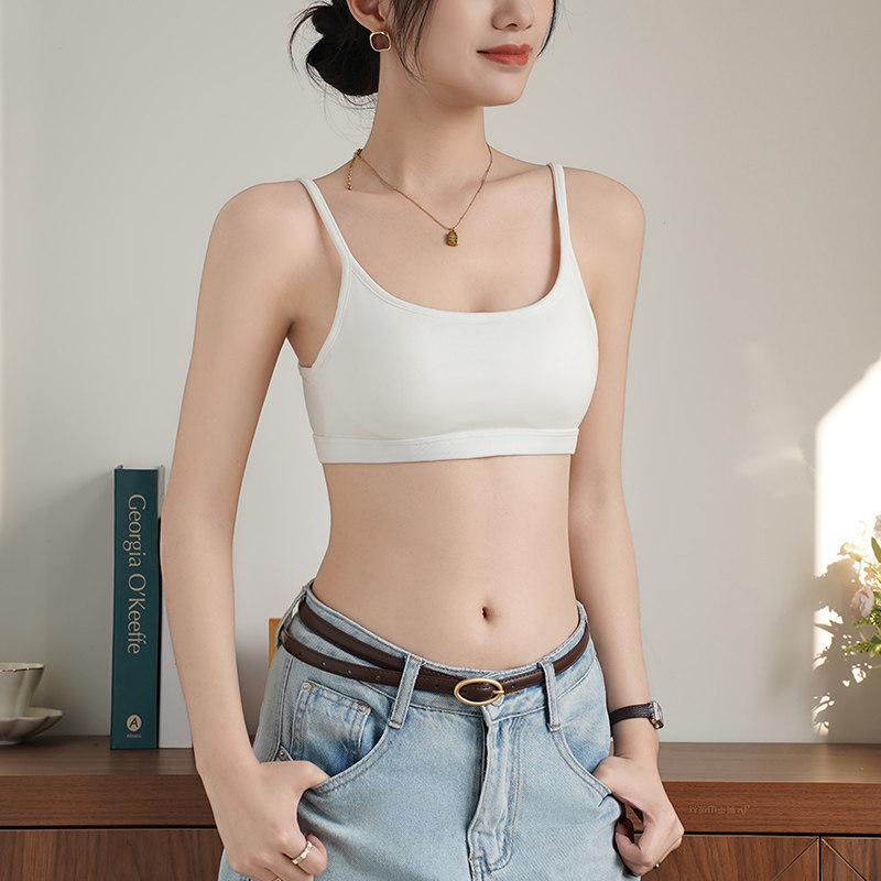 

Wireless Push-Up Sports Tank with Cross Straps & Beautiful Back - Ideal for Small Busts, Yoga & Summer Large