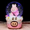 Ozdoba hudební skříňky s křišťálovou koulí, Svítící samootáčecí hudební skříňka, Stolní dekorace, Dětský narozeninový dárek