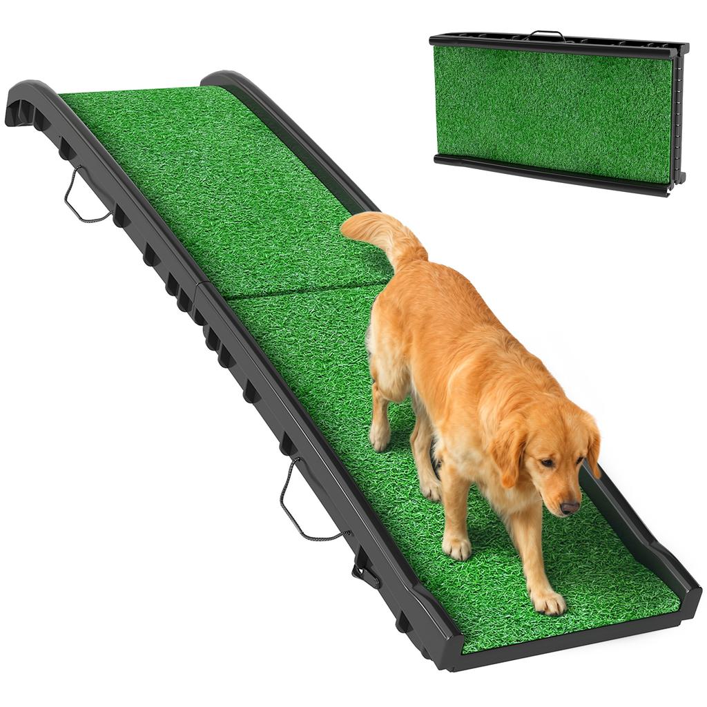 Foldable Dog Ramp with Artificial Anti-slip Surface, Portable & Lightweight, for Cars, Home, 155 x 38.5 x 15.5 cm