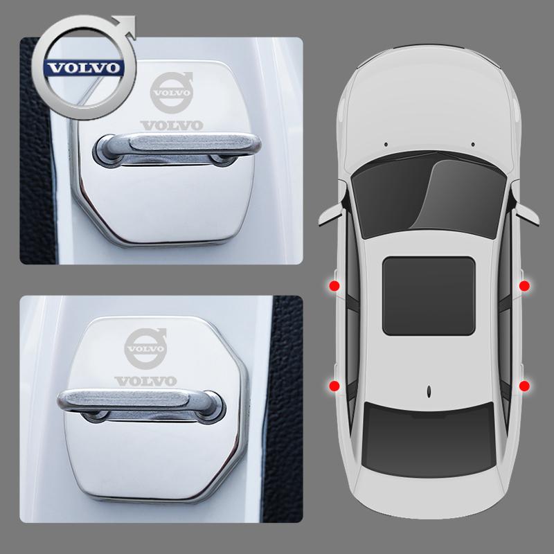 For Volvo 4Pcs Car Door Lock Cover Protective Case Accessories For Volvo XC60 XC90 S60 V40 V50 V60 XC40 V70 V90 S90 S80 C30 S40