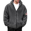 Men's 2023 Double-Sided Fleece Hooded Flag Logo Jacket