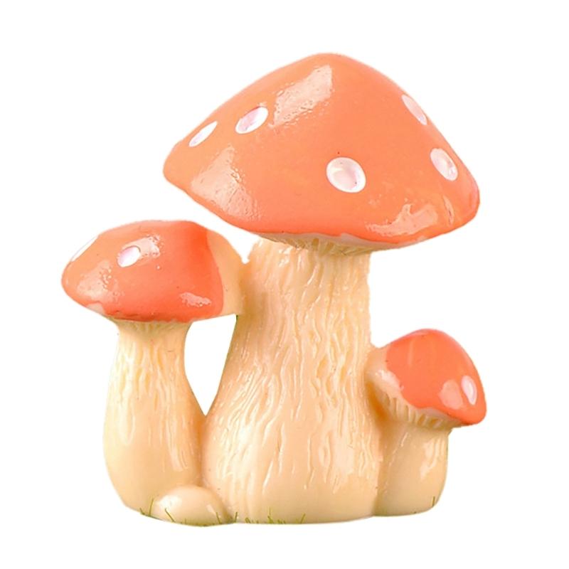 Miniature Resin Mushroom Figurine Household Mini Resin Statue Decorative Ornaments for Indoor Outdoor GardenDrop Ship