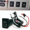 12V/24V Car QC3.0 USB Type-C PD Dual Charger Socket Phone Charging Outlet Power Adapter For Toyota LC120 Prado 16-20 Accessories