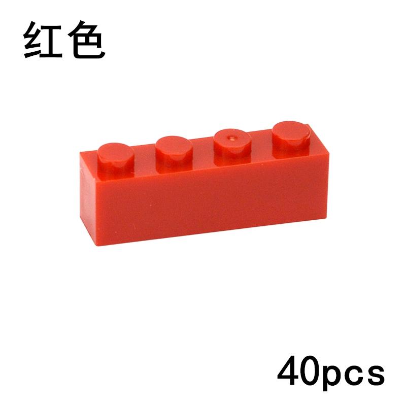40PCS DIY 1x4 Dots Thick Figures Bricks Educational Creative Size 1*4 Dots Building Blocks Compatible With 3010 Toy For Children