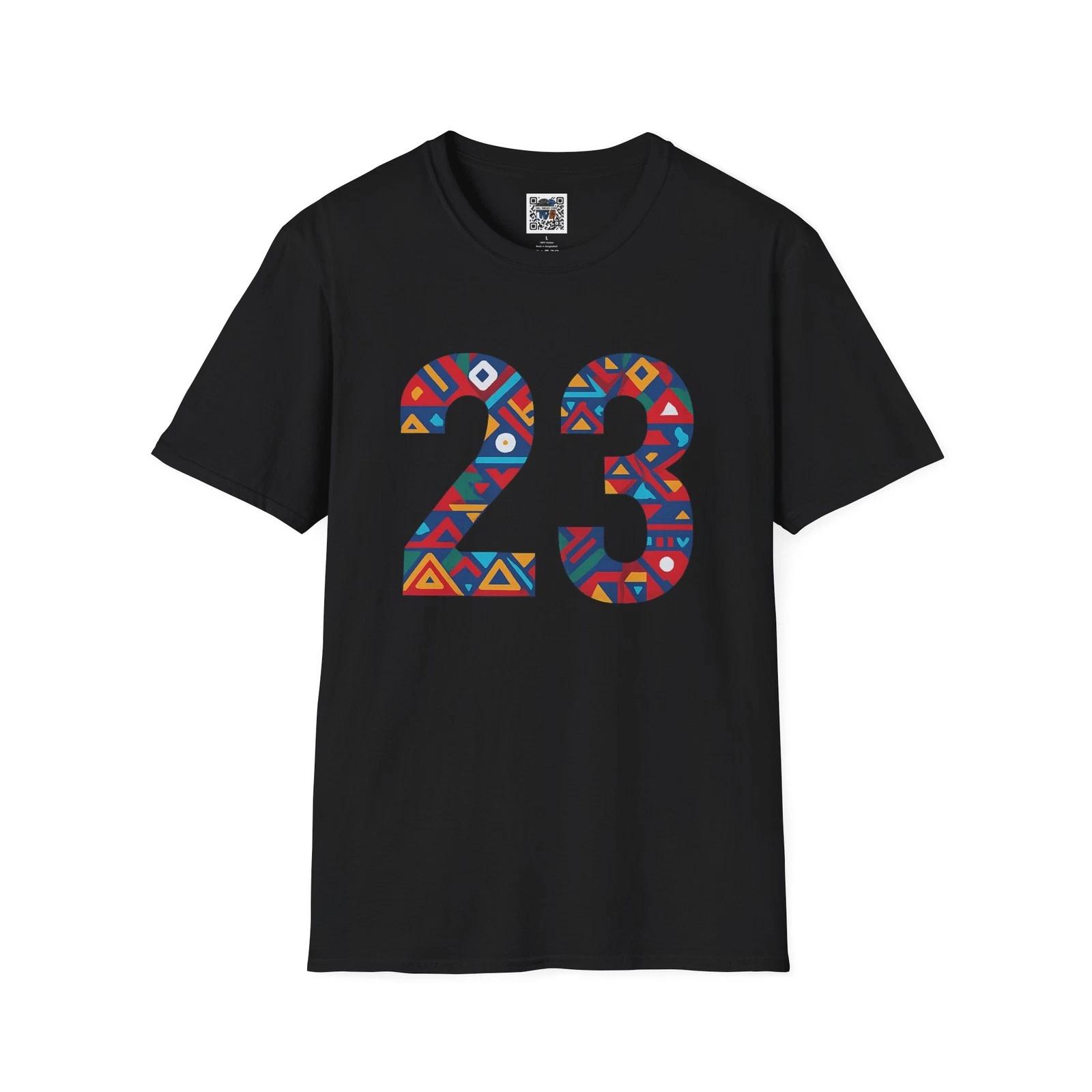 23 Tribe Pattern T-Shirt – Bold Geometric Streetwear Tee, Unisex 2XL