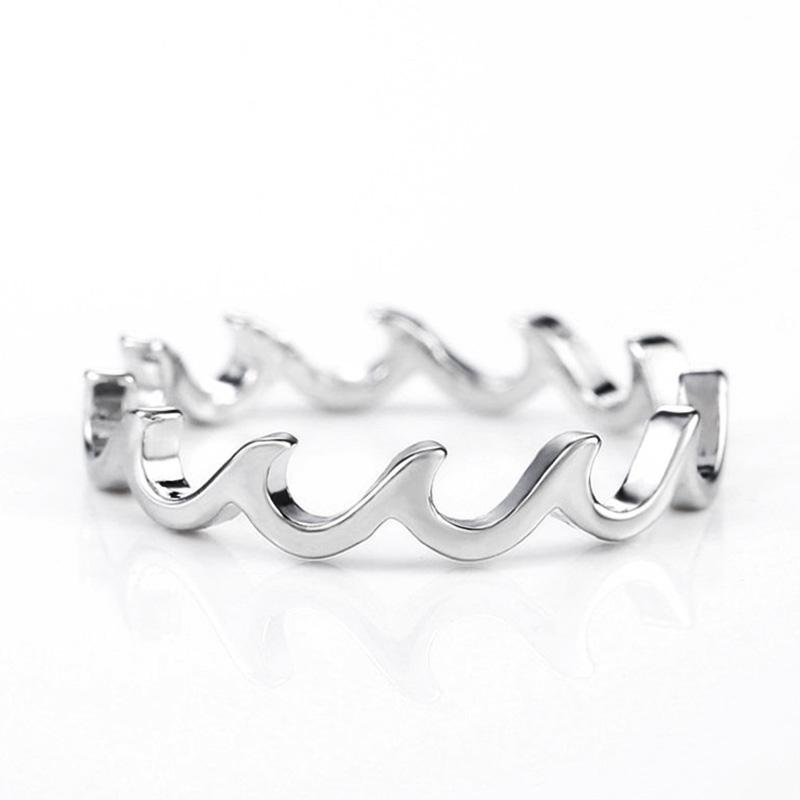 

Huitan Modish Women Stylish Female Ocean Waves Rings Succinct Finger Finger Ring Jewelry Souvenir Gift Idea Girl DropshippingFashion Finger Ring 5