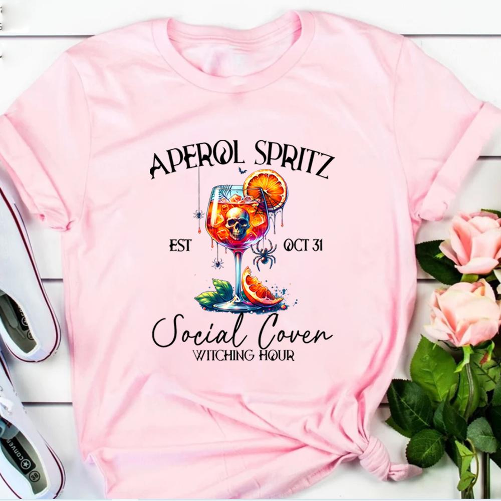 

Футболка Aperol Spritz на Хэллоуин, Жуткая футболка на Хэллоуин, Футболки с коктейлями, Клубная футболка, Эстетичный ведьминский топ, Футболка с короткими рукавами на Хэллоуин 3XL