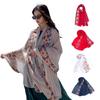 Embroidery Flower Pashmina Lady Thin Scarf Soft Shawls Lady Wraps Blanket Scarf