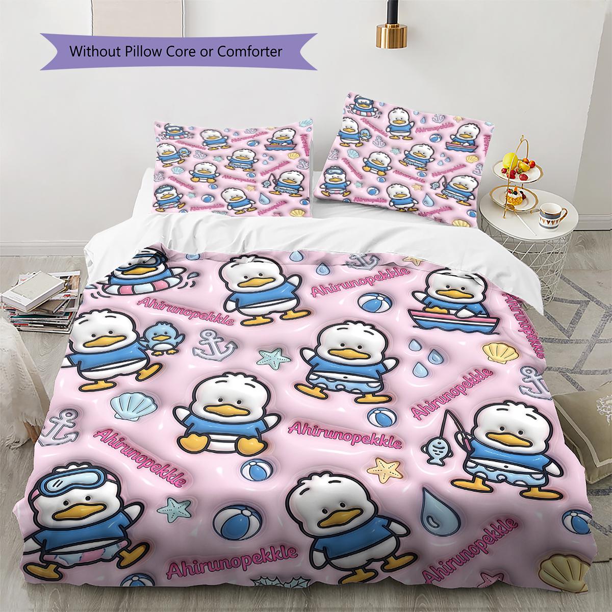 

Sanrio Pink Pattern Bedding,Quilt Set Quilt Cover Pillowcase Home Birthday Gift(1 * duvet cover + 2 * pillowcase, without core) 135x200cm