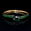 Fashionable and Classic Open Snake-shaped Emerald Zircon High-end Bracelet