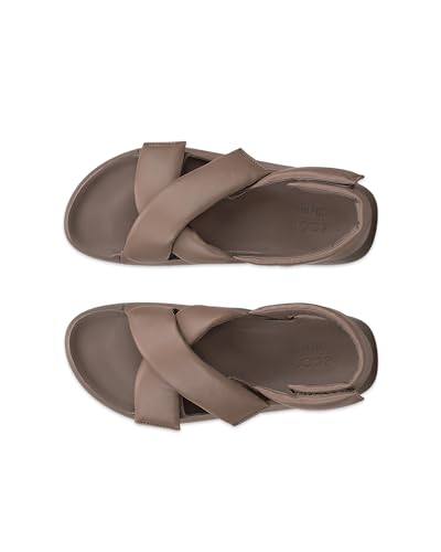 ECCO Cosmo PF Genuine Leather Women's Puffy Strap Sandals, 20665301674, Taupe, Size 23.5 Cm, 3E