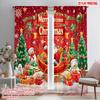 2pcs,2D Plane Printing Curtain Popular Christmas Reindeer (3) Durable 100% Polyester Fabric (without Rod) Gifts Use for Bedroom