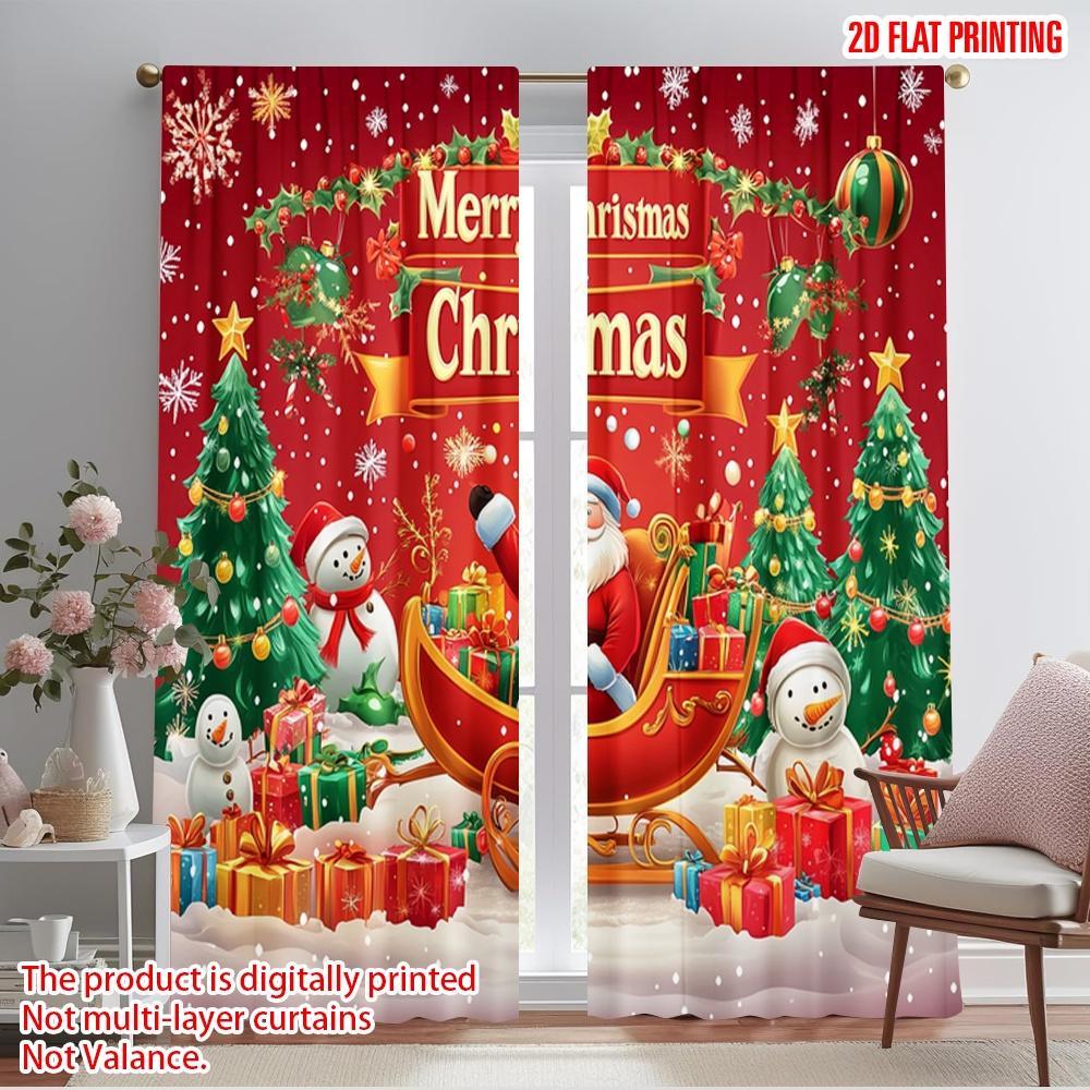 

2 шт., 2D плоская печать Занавеска Популярный рождественский олень (3) Прочная 100% полиэстеровая ткань (без удилища) Подарки для спальни 52.50×116.00 CM 2pcs