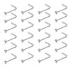 Curved Stainless Steel Rhinestone Nose Studs, L-Shaped Piercing Jewelry, 10-Pack