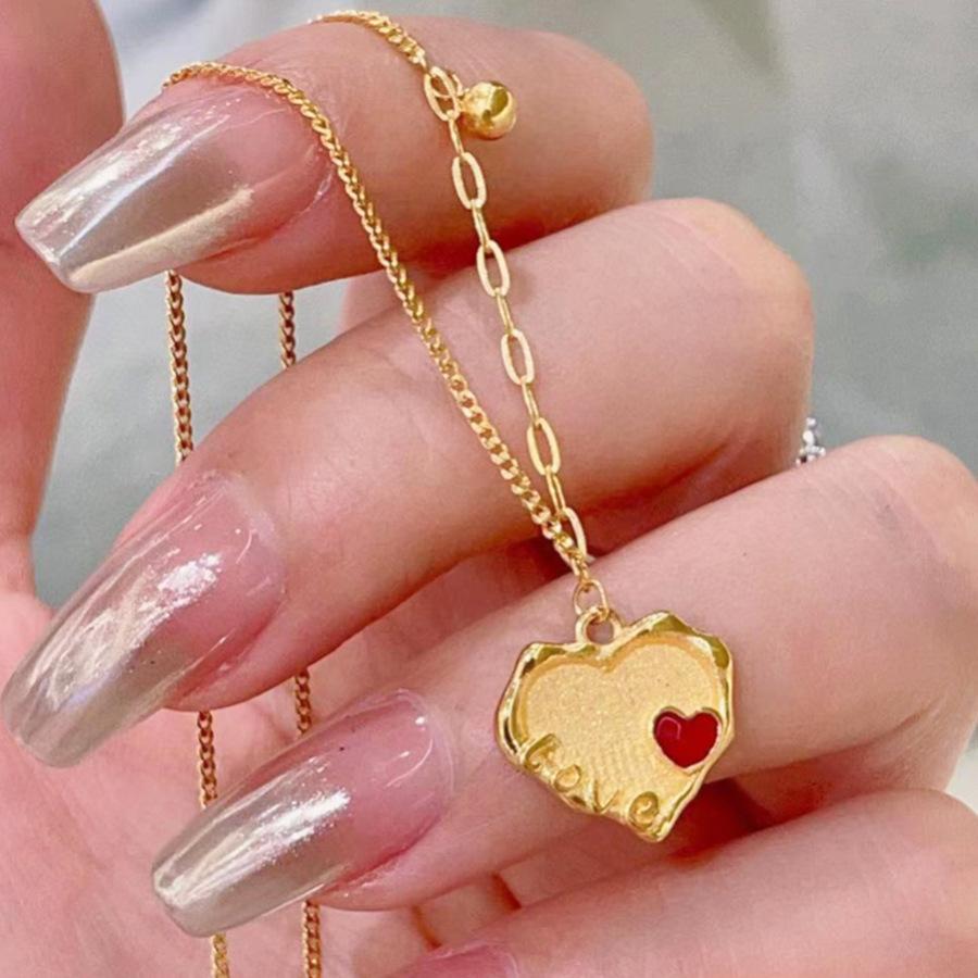 24 drops of oil love pendant necklace simple temperament collarbone chain versatile light luxury personalized jewelry women