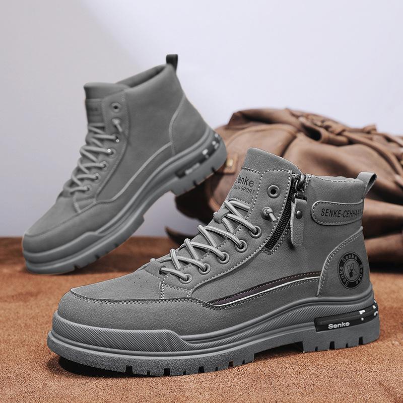 Outdoor Martin Boots Winter Fashion High-top Warm Velvet Men's Boots Non-slip Sports Labor Shoes